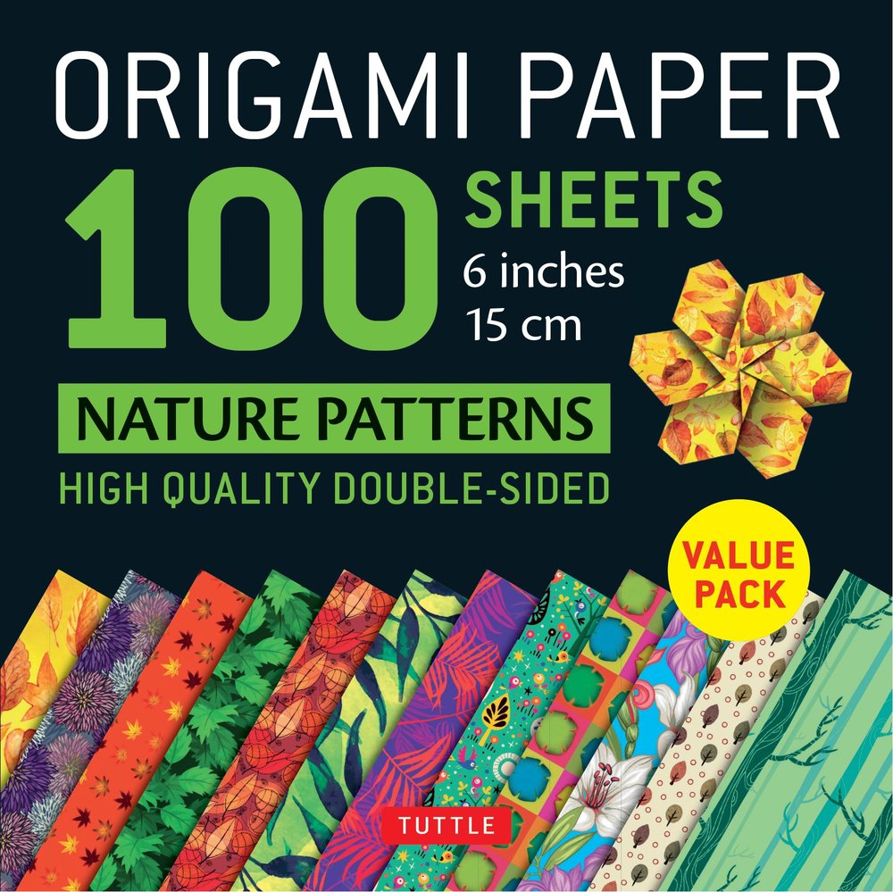 Origami Paper, 100 Nature Pattern Sheets