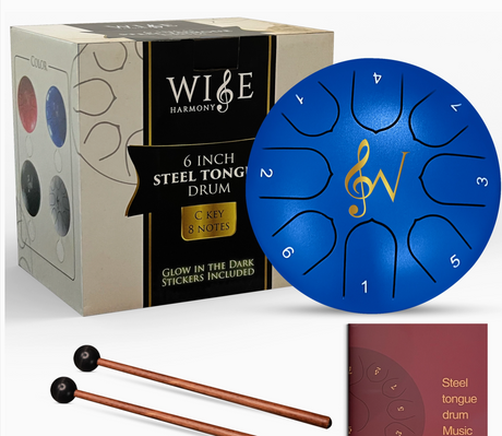 6" Steel Tongue Drum, Blue