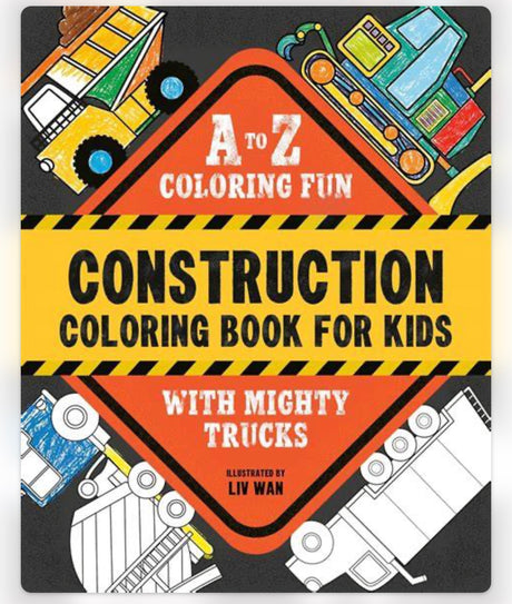 Construction coloring book for kids 
