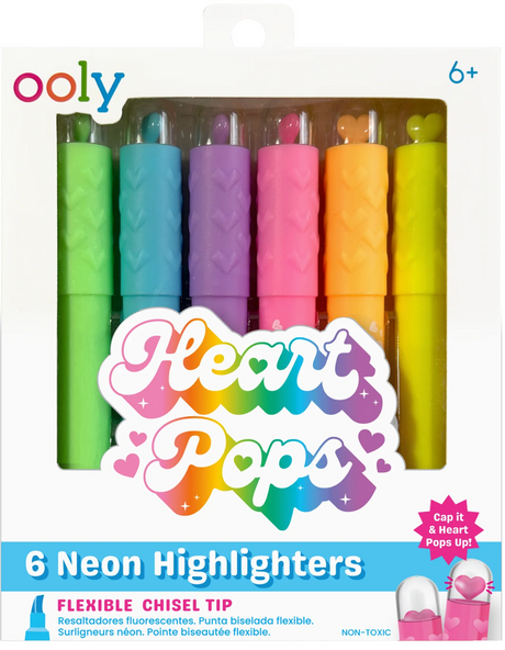 Heart Pops Neon Highlighters stationery for kids and tweens