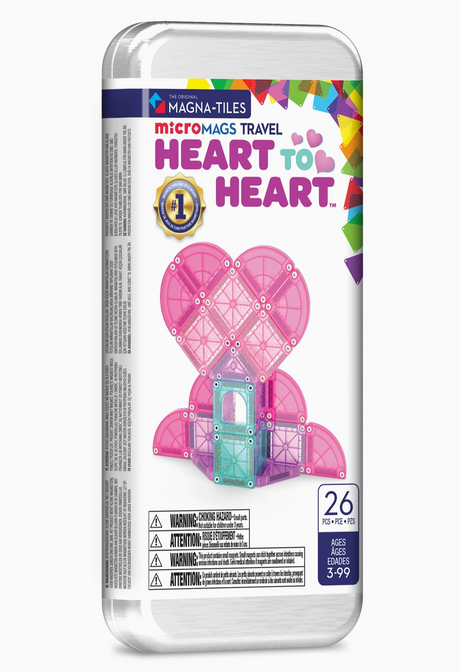 Magna-Tiles Micromags Heart To Heart 24 Piece Travel Set 