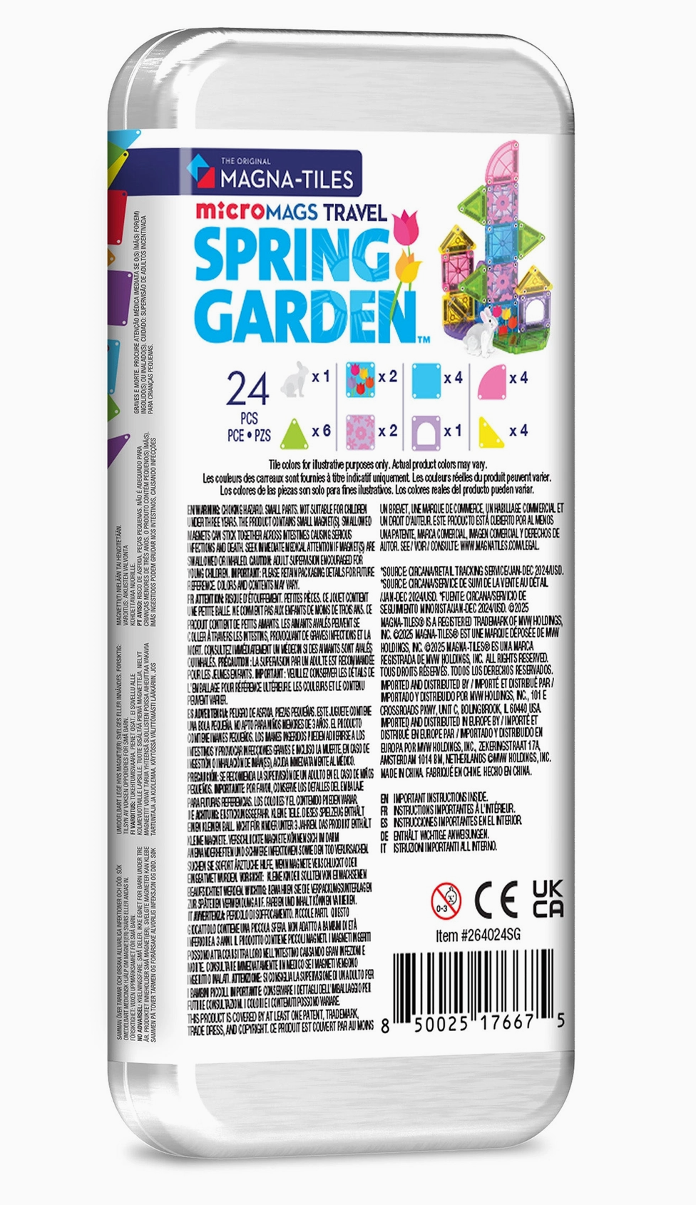 Magna-Tiles Micromags Spring Garden 24 Piece Travel Set