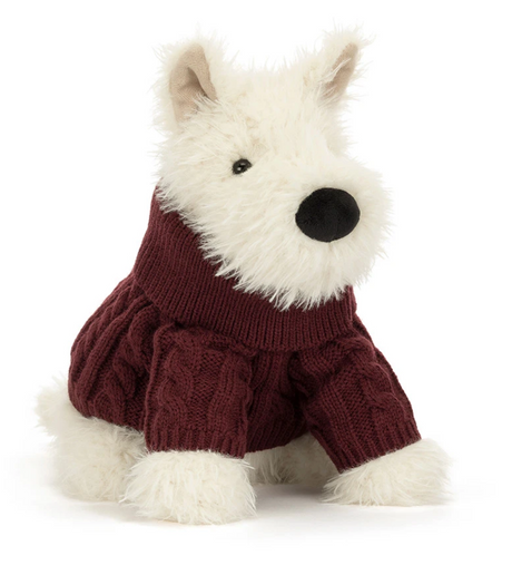 Munro Scottie Dog with Winter Jumper Outfit