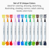Twin-Tip Alcohol Markers - Set of 12 