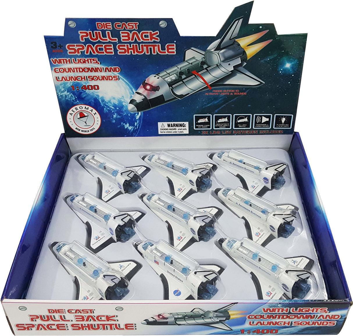 Pull Back Space Shuttle w/Lights & Sound -Tray Pack