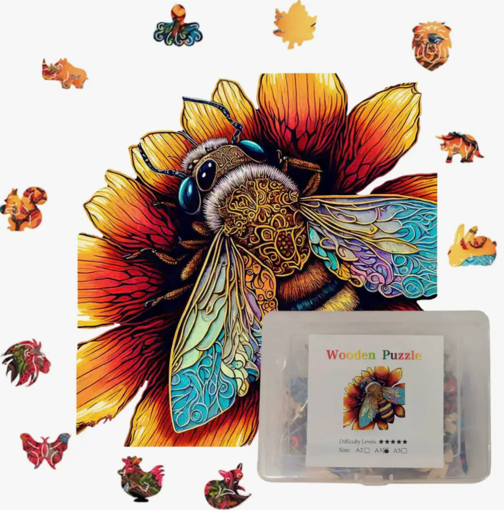 Amazing Bee Wooden Jigsaw Puzzle - Small