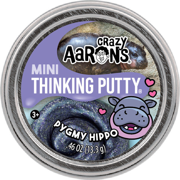 Mini Pygmy Hippo - 2" Thinking Putty Tin