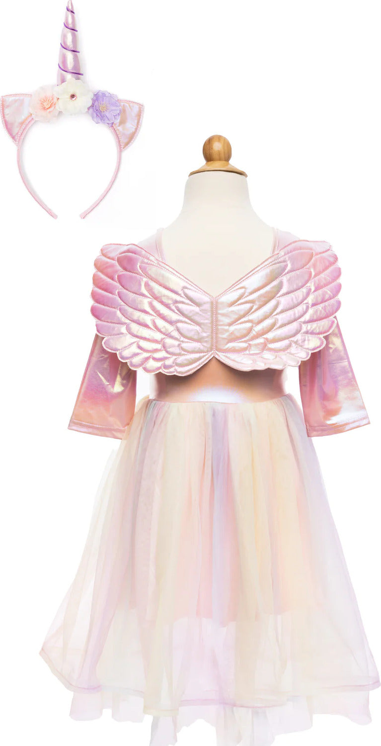 Alicorn Dress with Wings & Headband - Size 5-6