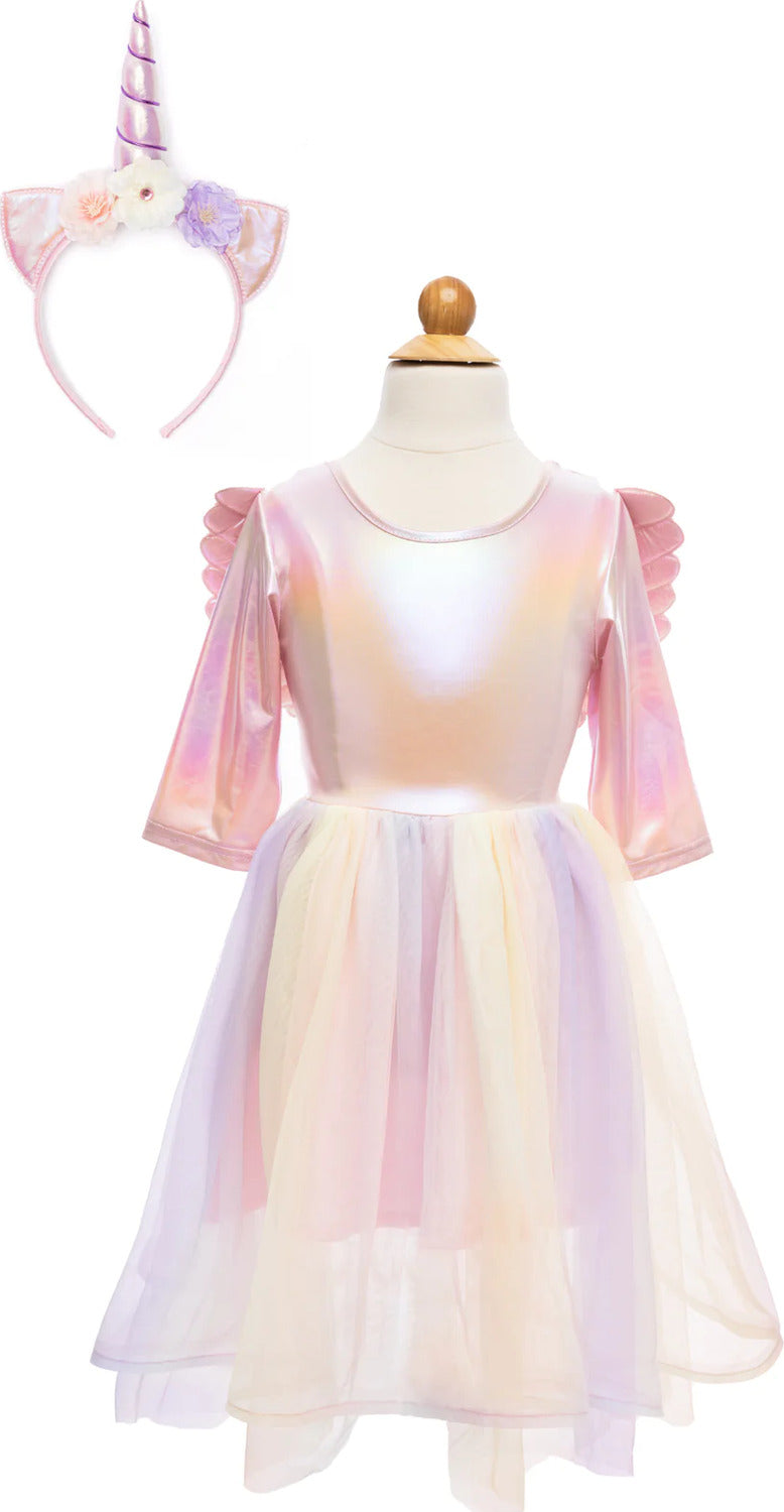 Alicorn Dress with Wings & Headband - Size 5-6