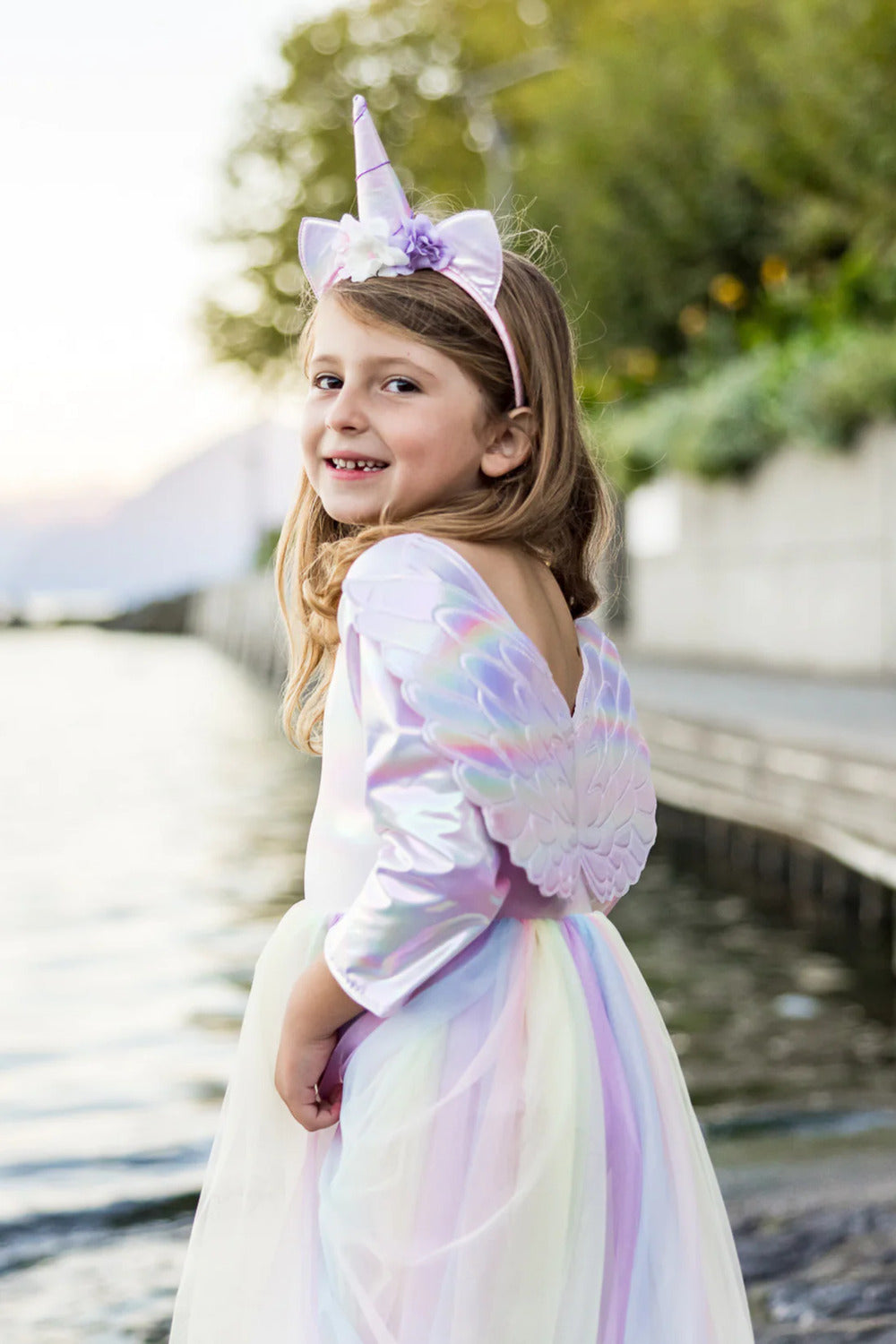 Alicorn Dress with Wings & Headband - Size 5-6