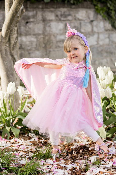 Pink Sequins Cape  (Size 5-6)