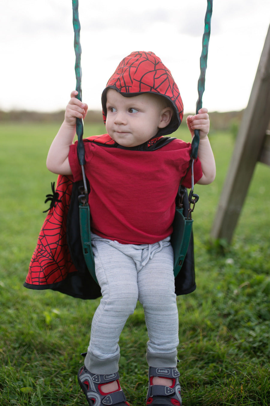 Toddler Reversible Spider Bat Cape -Size 2-3T