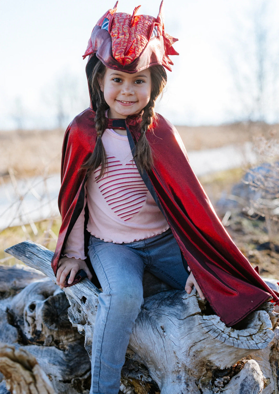 Ruby Metallic Dragon Cape (Size 5-6)