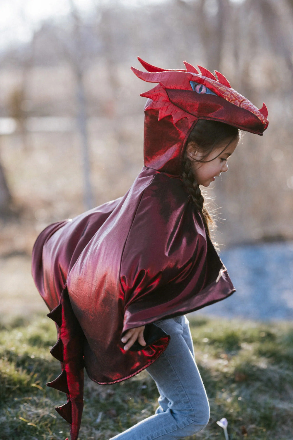 Ruby Metallic Dragon Cape (Size 5-6)