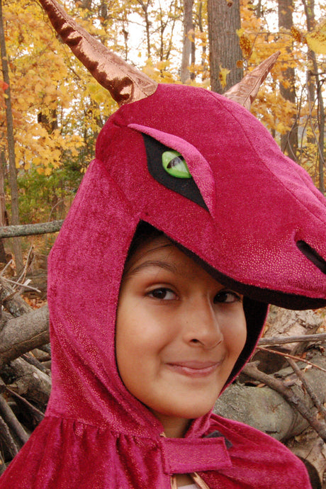 Red and Copper Starry Night Dragon Cape (size 5-6)