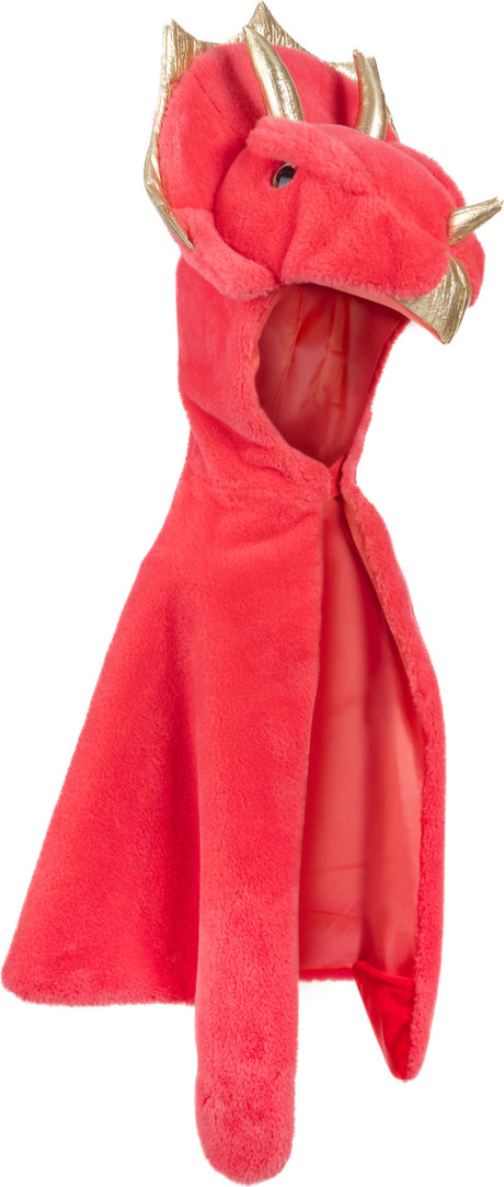 Red Triceratops Cuddle Cape (Size 2T)