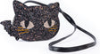 Cat's Meow Black Chunky Glitter Kitty Purse