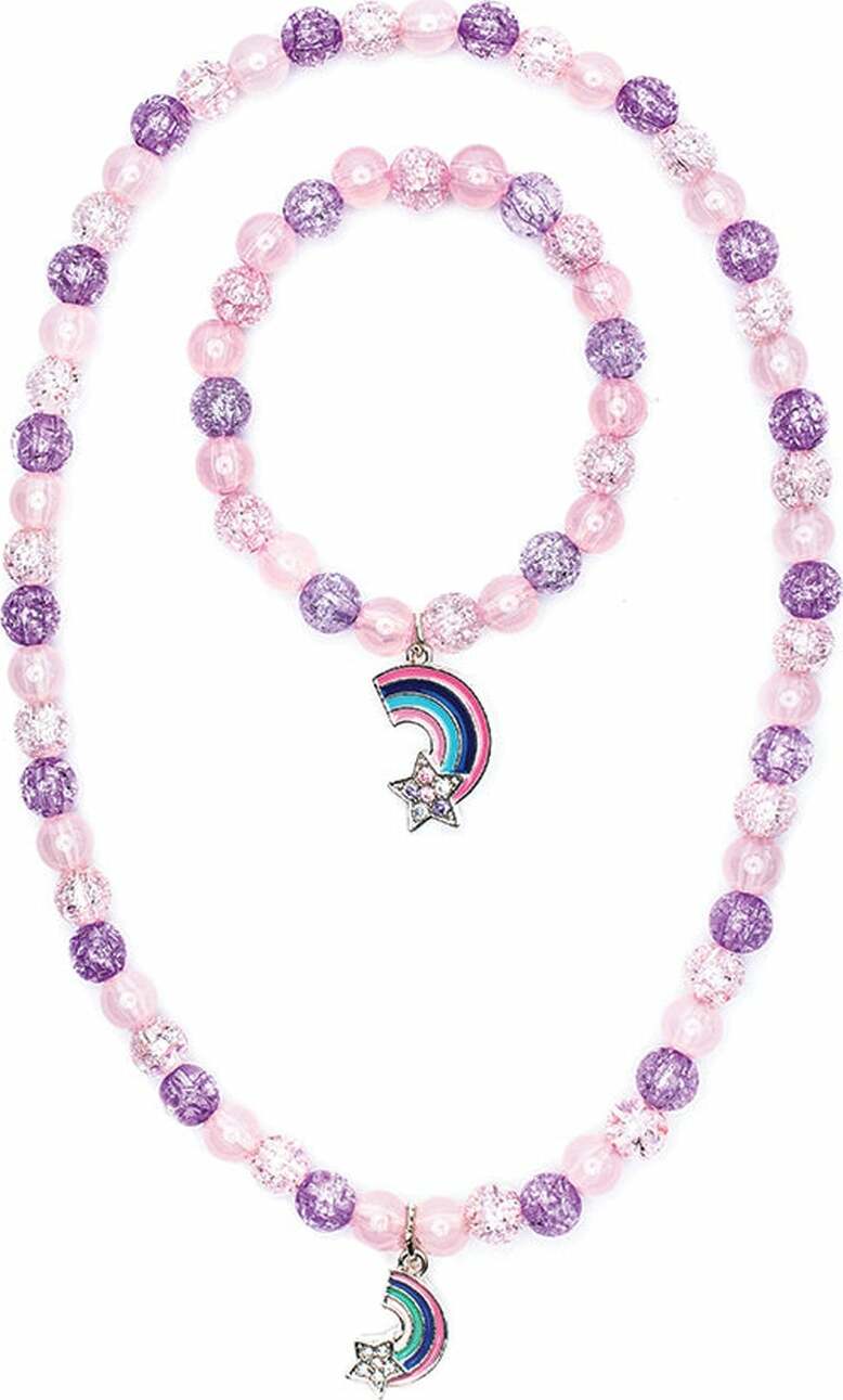 Purple Rainbow Necklace & Bracelet Set