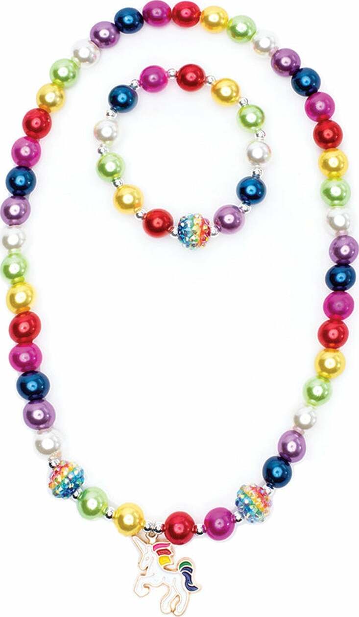 Gumball Rainbow Necklace and Bracelet Set