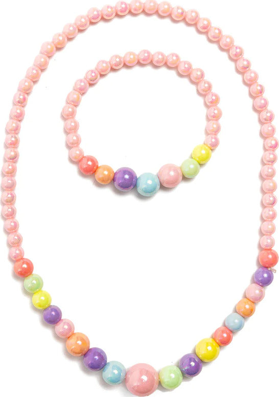 Pearly Pastel Necklace and Bracelet Set