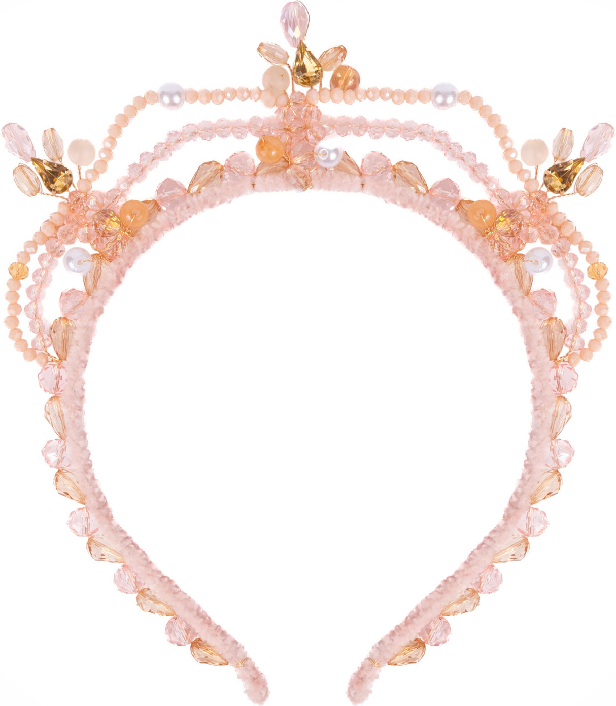 Blushing Crystals Beaded Tiara