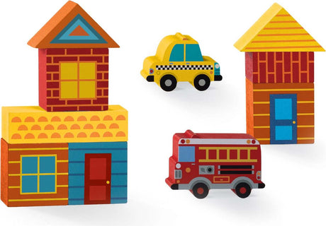 Build & Play Mini Wood Blocks - Busy City