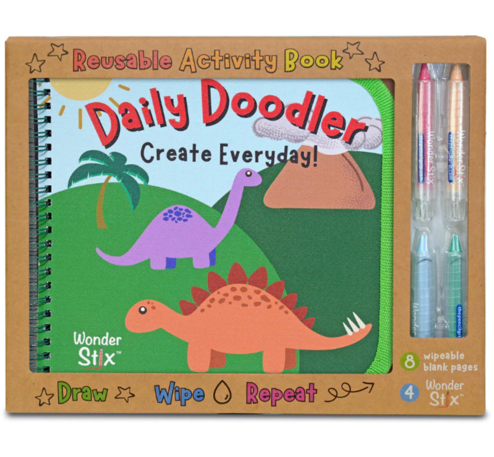 Daily Doodler Reusable Coloring Book - Dino Cover