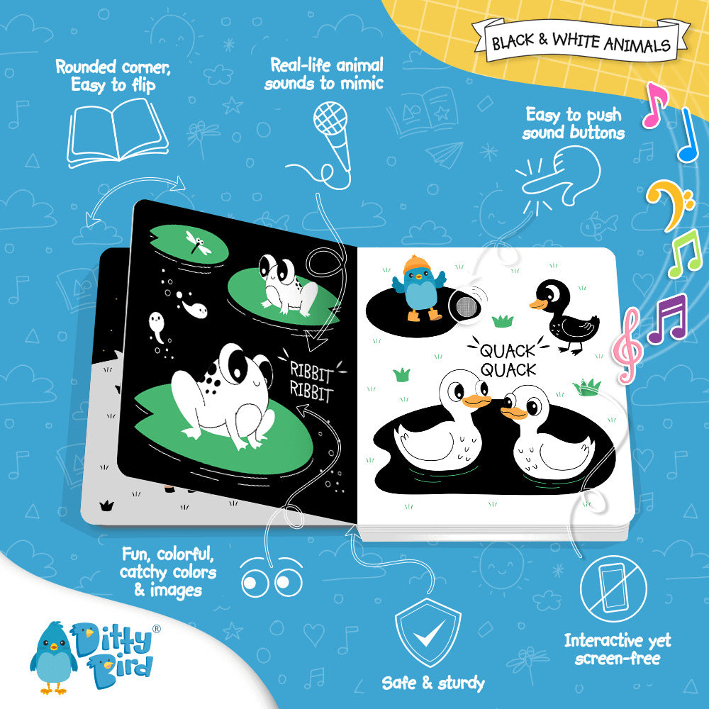 Ditty Bird Sound Book - Black & White Animal