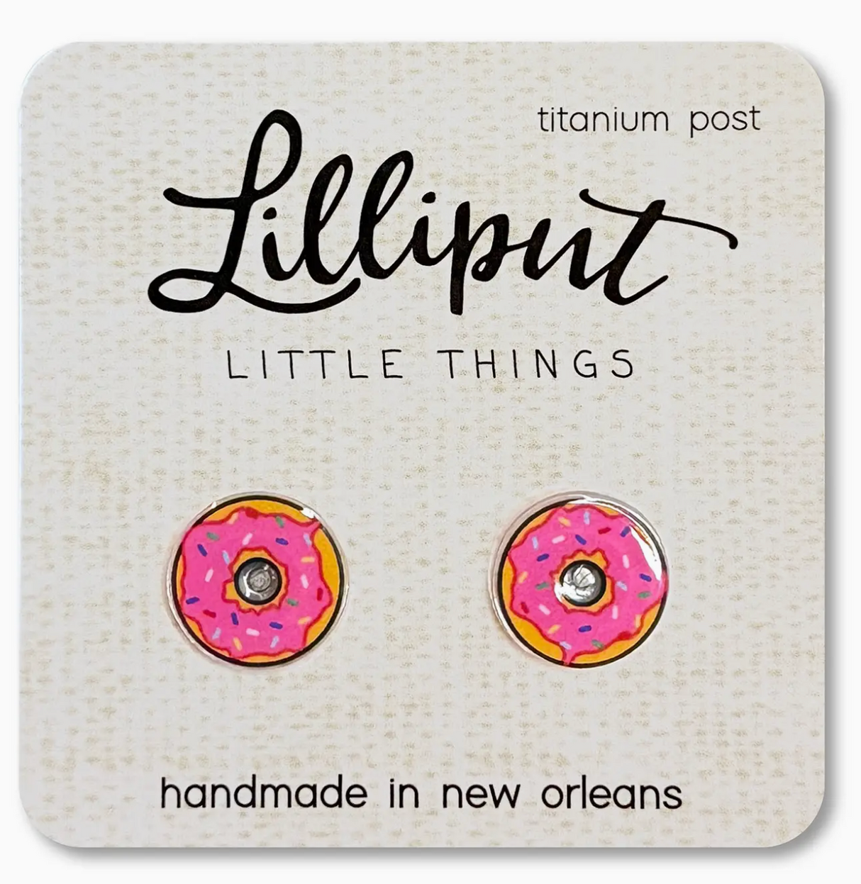 Pink Sprinkle Donut Earrings