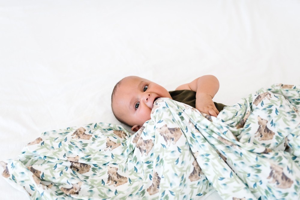 Copper Pearl Knit Swaddle, Bear