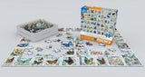 500 Piece Puzzle, Butterflies Vintage Stamps