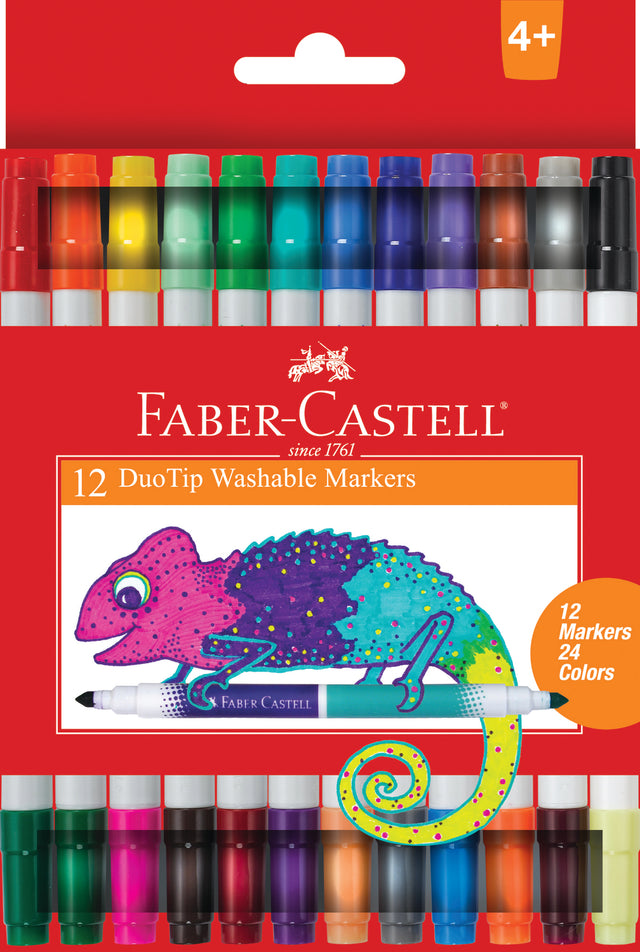 12 ct Duo Tip Washable Markers (24 colors total) Faber-Castell