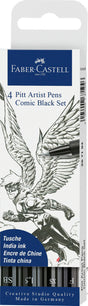 Pitt Artist Pen® Comic Black Set - Wallet of 4