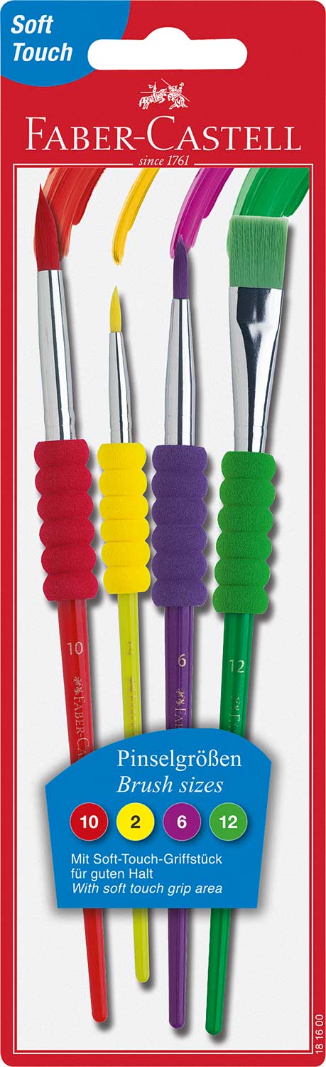 Pack of 4 Soft Grip Brushes