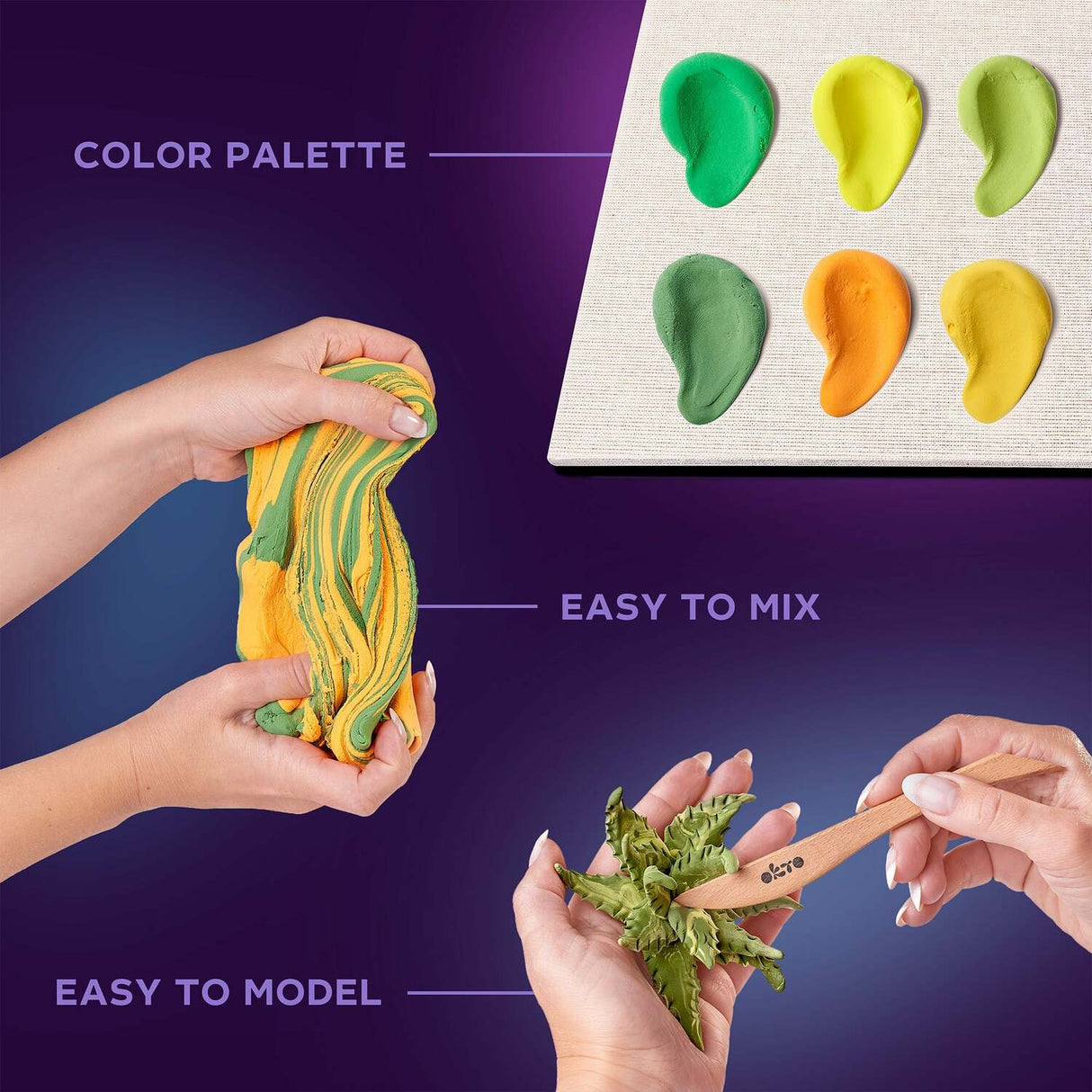 OKTO Sensory Art 3D Woodcraft "Energy" – Succulent Craft Kit