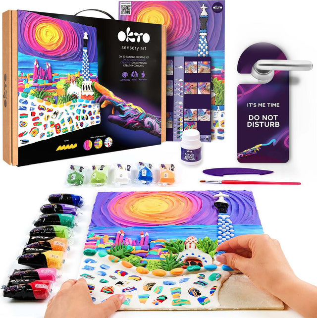 OKTO Air-Dry Clay 3D Painting Kit - #parkguellbarcelona (11.8 x 15.7 in)