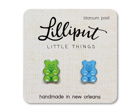 Gummy Bear Earrings - Green and Blue Lilliput Little Things