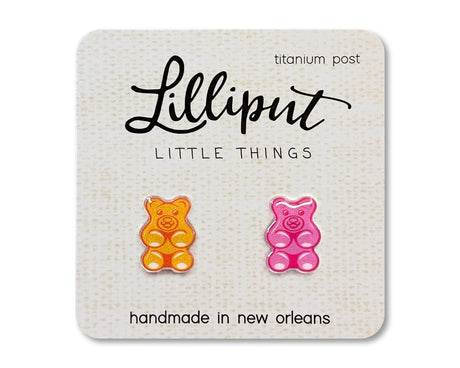 Gummy Bear Earrings - Pink and Orange Lilliput Little Things