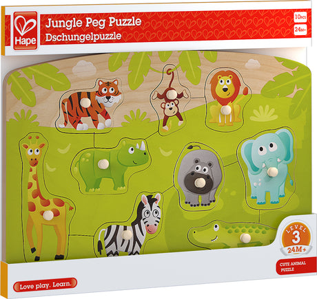 Jungle Animals Wooden Peg Puzzle