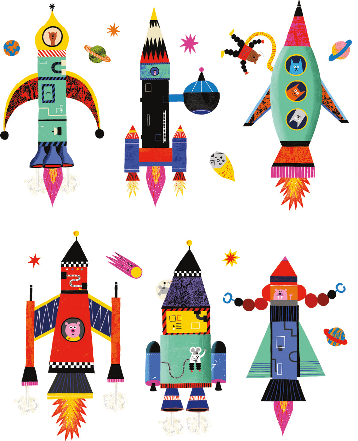 Rocket Ships Magnetic Build-it