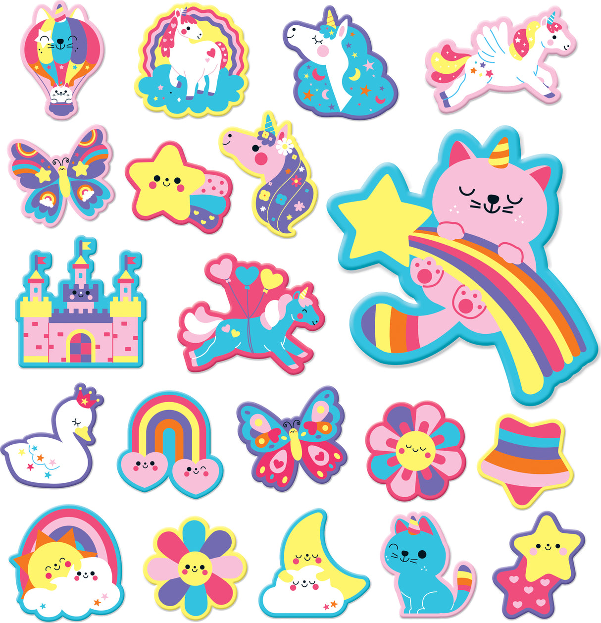 Unicorn Dreams Stickable Foam Bath Shapes