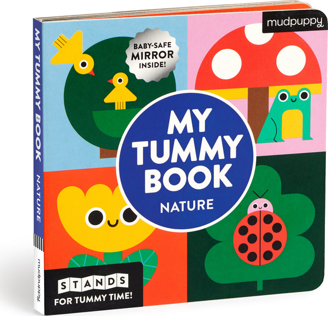 My Tummy Book Nature: High-Contrast Fold-Out Book That Stands for Tummy Time, Baby-Safe Mirror Inside!