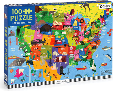 Map of the U.S.A. 100 Piece Puzzle