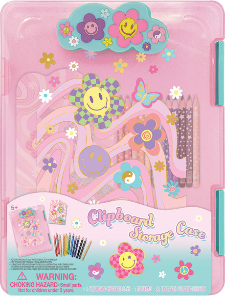 Clipboard Storage Case, Groovy Flower