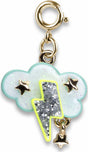 Gold Glitter Lightning Charm