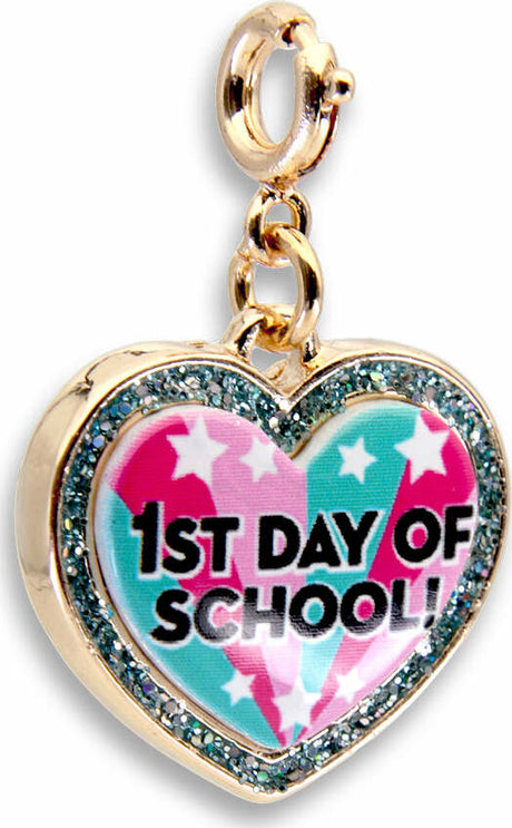 Gold Glitter First Day of School Charm