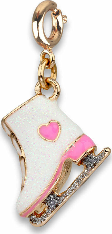 Gold Glitter Ice Skate Charm