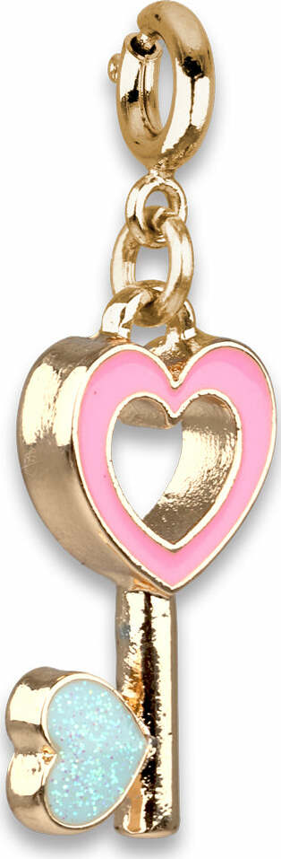 Gold Heart Key Charm