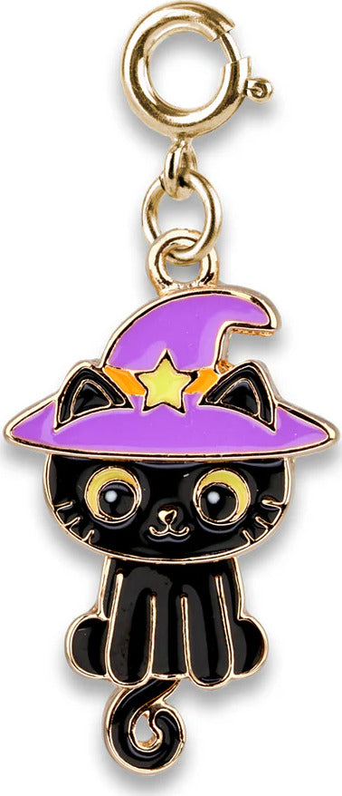 Gold Swivel Black Cat Charm