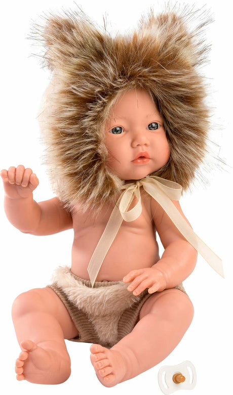 Llorens 11.8" Articulated Little Baby Doll Elijah with Lion Hood